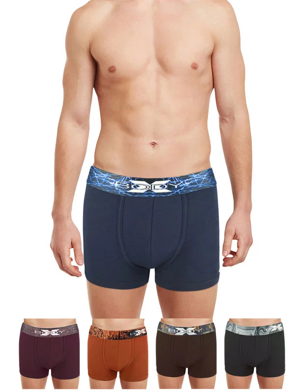 Breathable men's trunks for all - day wearBody X Elaganza Solid Trunks Pack of 5 -BX34T-D-Assorted Breathable men's trunks for all - day wearBody X Elaganza Solid Trunks Pack of 5 -BX34T-D-Assorted