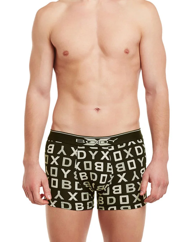 Mesh - back men's trunks for ventilationBody X Printed Trunks-BX04T-Coffee-Brown