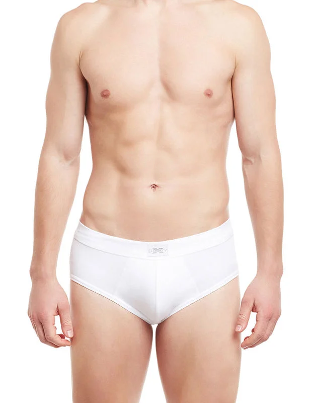 Cotton - blend men's briefs for added stretchBody X Solid Briefs-BX14B-White
