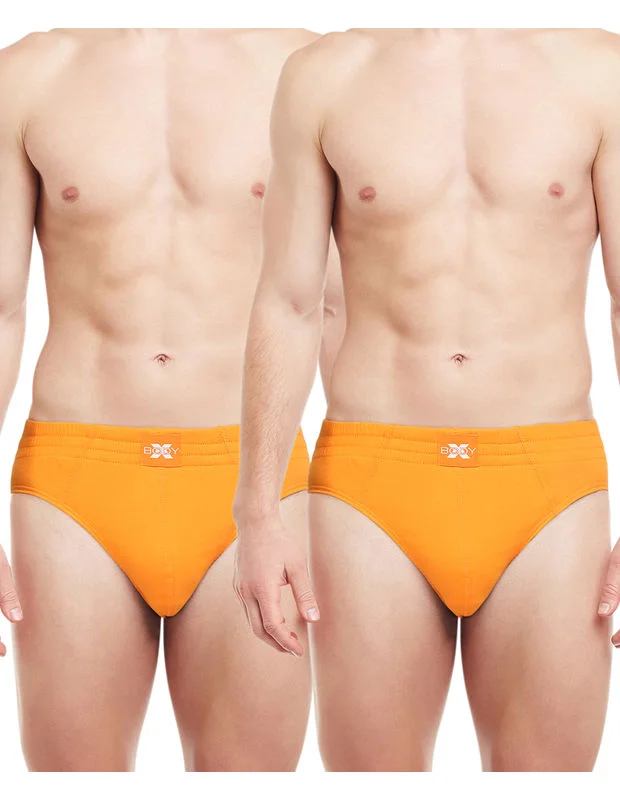Low - cut men's briefs for a discreet appearanceBody X Solid Briefs-Pack of 2-BX13B-Orange Low - cut men's briefs for a discreet appearanceBody X Solid Briefs-Pack of 2-BX13B-Orange