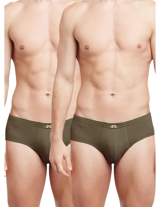 Vintage - style men's briefs for a retro lookBody X Solid Briefs-Pack of 2-TUTO-Coffee Brown