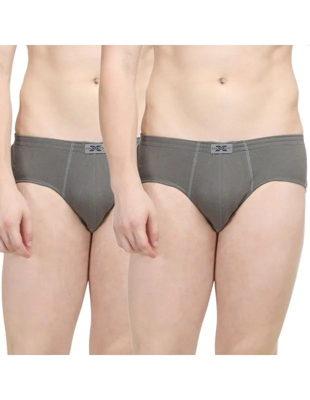 Designer - label men's briefs for high - end fashionBody X Solid Briefs-Pack of 2-TUTO-Steel Grey Designer - label men's briefs for high - end fashionBody X Solid Briefs-Pack of 2-TUTO-Steel Grey
