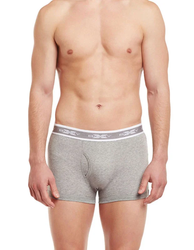 Low - rise men's trunks for a trendy lookBody X Solid Trunks-BX20T-Grey Melange