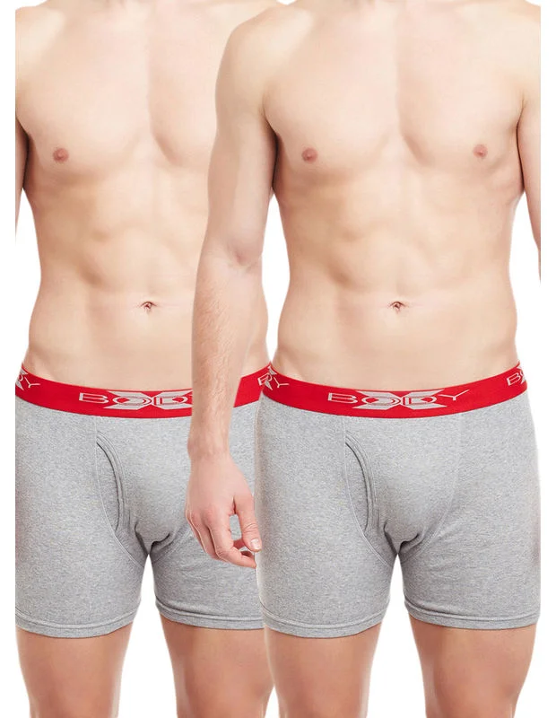 Designer men's trunks with a fashionable edgeBody X Solid Trunks-Pack of 2-BX18T-Grey Melange Designer men's trunks with a fashionable edgeBody X Solid Trunks-Pack of 2-BX18T-Grey Melange