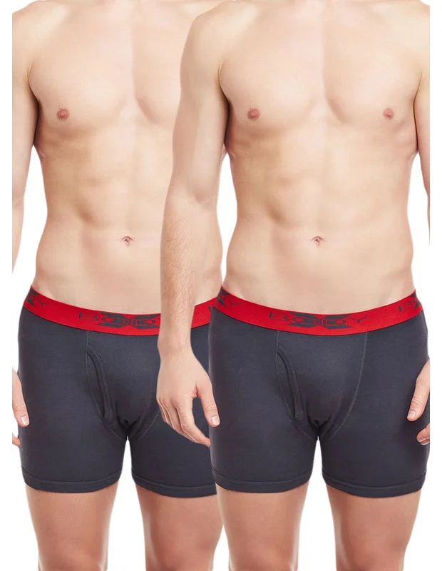 Breathable men's trunks for all - day wearBody X Solid Trunks-Pack of 2-BX18T-Steel Grey Breathable men's trunks for all - day wearBody X Solid Trunks-Pack of 2-BX18T-Steel Grey