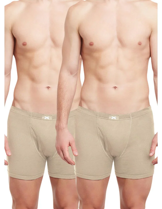 Printed men's trunks with eye - catching motifsBody X Solid Trunks-Pack of 2-BX19T-Beige Printed men's trunks with eye - catching motifsBody X Solid Trunks-Pack of 2-BX19T-Beige