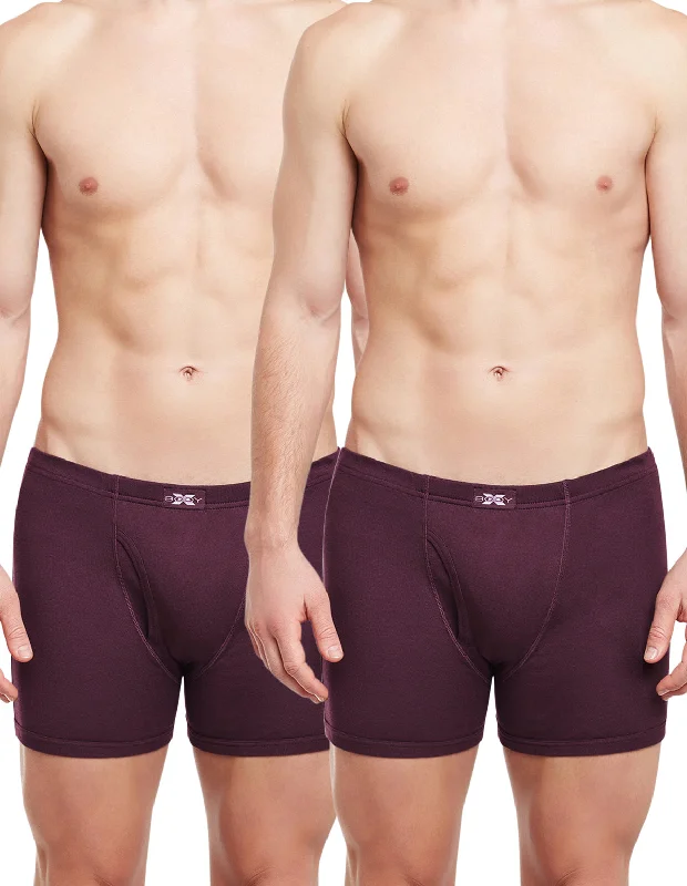 Men's trunks with a contoured pouch designBody X Solid Trunks-Pack of 2-BX19T-Burgundy Men's trunks with a contoured pouch designBody X Solid Trunks-Pack of 2-BX19T-Burgundy