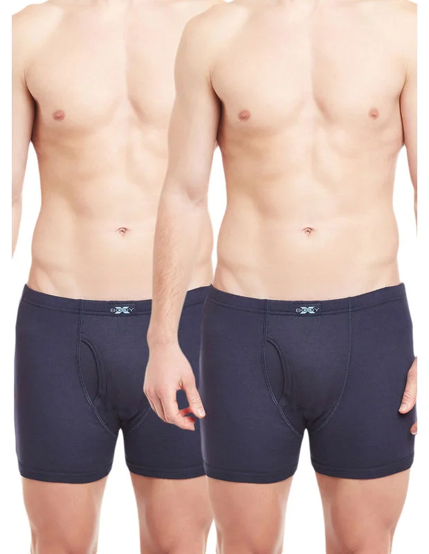 Breathable men's trunks for all - day wearBody X Solid Trunks-Pack of 2-BX19T-Navy