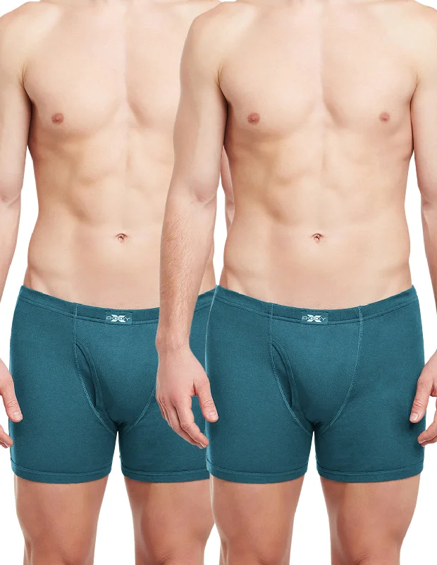 Stretch - lycra men's trunks for flexibilityBody X Solid Trunks-Pack of 2-BX19T-Teal Stretch - lycra men's trunks for flexibilityBody X Solid Trunks-Pack of 2-BX19T-Teal