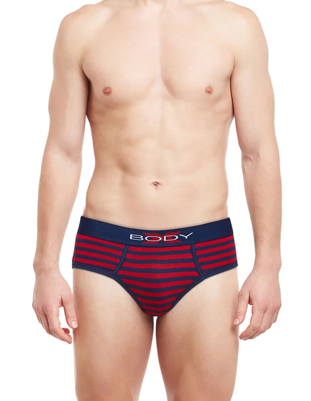 Soft cotton men's briefs for ultimate comfortBody X Striped Briefs-BX03B Navy