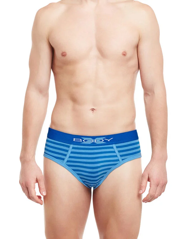 Low - cut men's briefs for a discreet appearanceBody X Striped Briefs-BX03B S.Blue