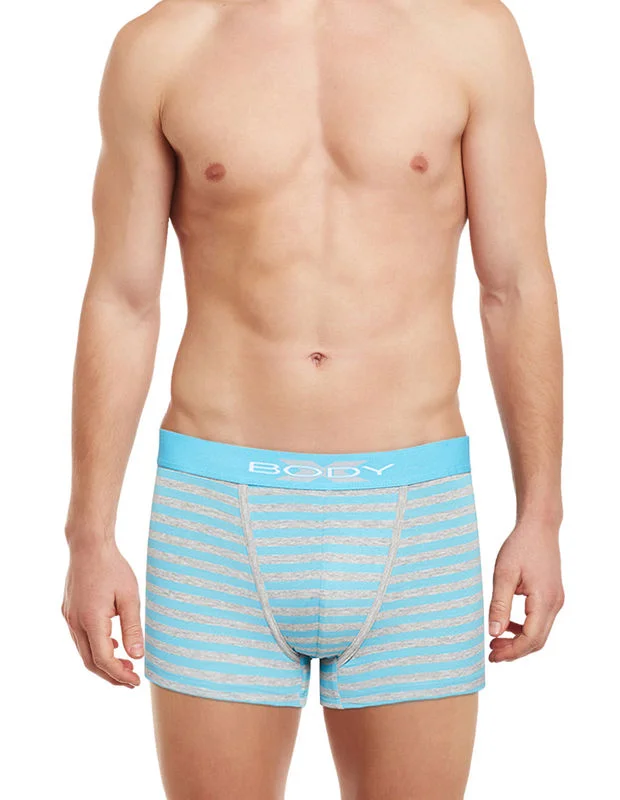 Solid - color men's trunks in various shadesBody X Striped Trunks-BX03T Turquoise