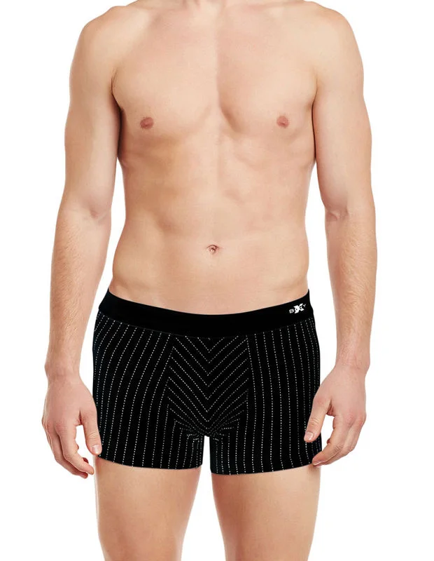 Men's trunks with a contoured pouch designBody X Striped Trunks-BX30T-Black