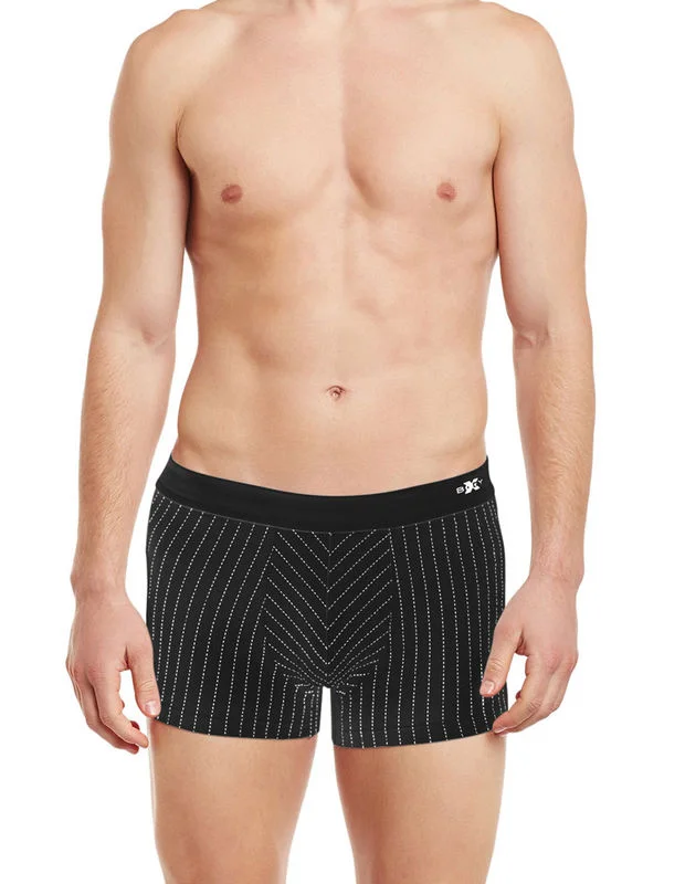 Mesh - back men's trunks for ventilationBody X Striped Trunks-BX30T-Steel-Grey