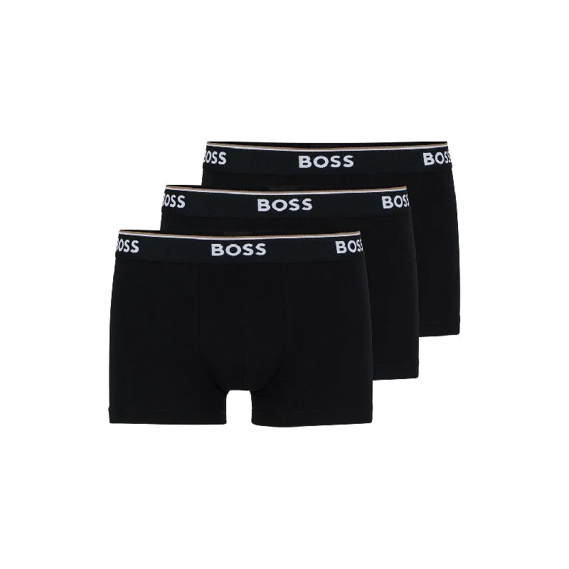 Tag - less men's trunks for irritation - free comfortBOSS 3 Pack Power Cotton Stretch Trunks - Black Tag - less men's trunks for irritation - free comfortBOSS 3 Pack Power Cotton Stretch Trunks - Black