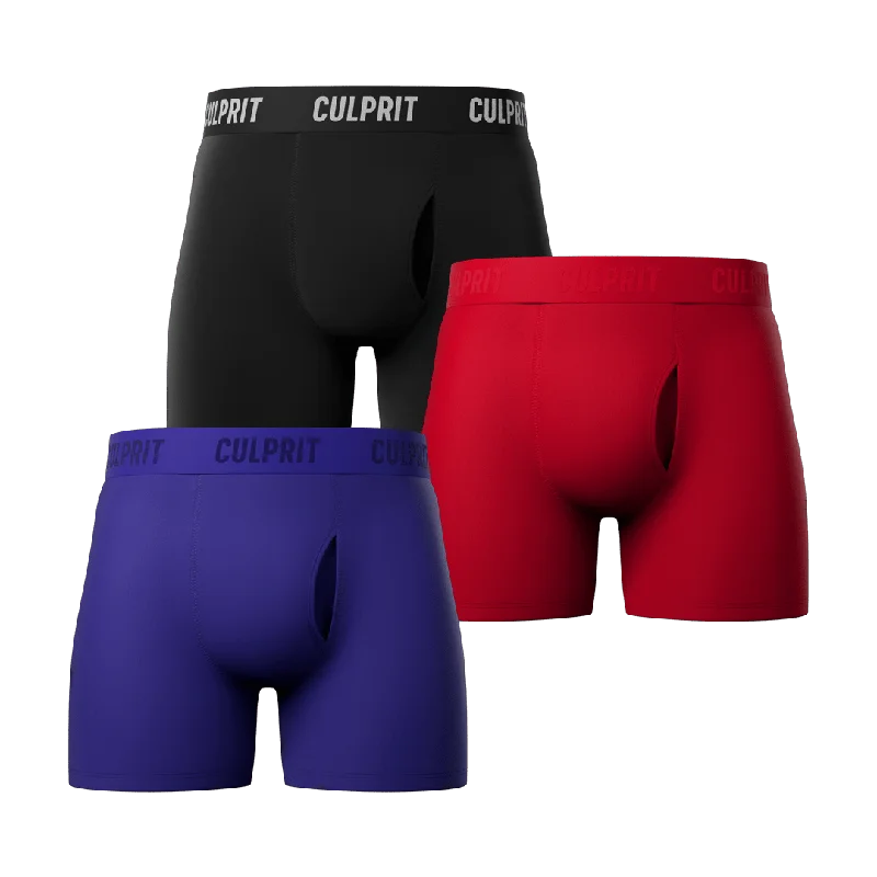 Microfiber men's boxer briefs for a smooth feelBoxer Brief w/ fly N°1 Bundle 3-Pack