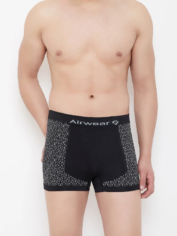 Tag - less men's trunks for irritation - free comfortC9 Airwear Seamless Trunk/Boxer For Men - Black Tag - less men's trunks for irritation - free comfortC9 Airwear Seamless Trunk/Boxer For Men - Black
