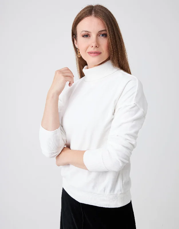 Lightweight men's robes for summer loungingCactus® Velour Raw Edged Turtle Neck Top Ivory Lightweight men's robes for summer loungingCactus® Velour Raw Edged Turtle Neck Top Ivory