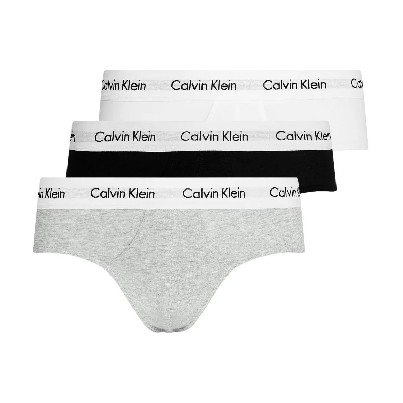 Men's briefs with a wide waistband for comfortCalvin Klein 3 Pack Cotton Stretch Brief - Black/Grey/White Men's briefs with a wide waistband for comfortCalvin Klein 3 Pack Cotton Stretch Brief - Black/Grey/White