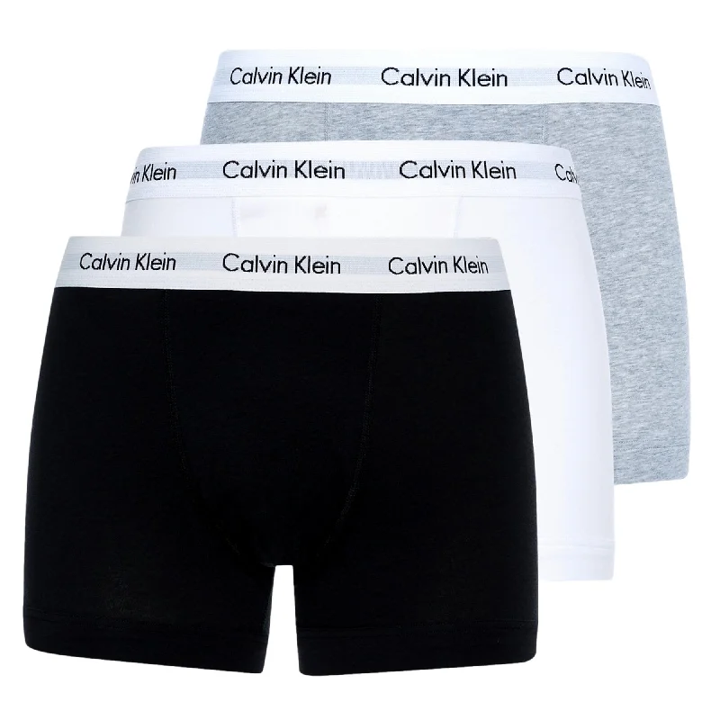 Designer men's trunks with a fashionable edgeCalvin Klein 3 Pack Cotton Stretch Trunks - Black/Grey/White Designer men's trunks with a fashionable edgeCalvin Klein 3 Pack Cotton Stretch Trunks - Black/Grey/White