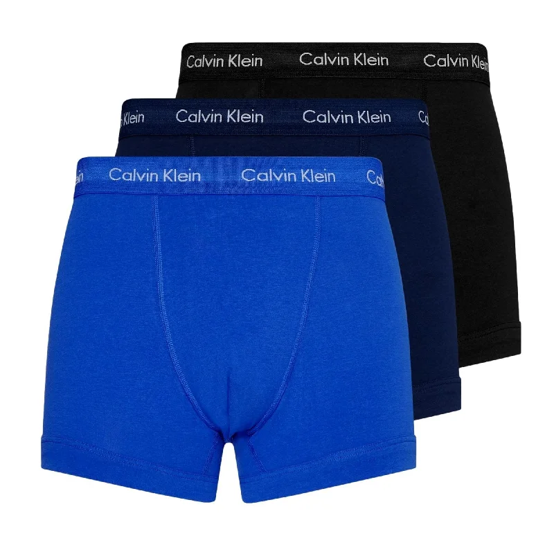 Slim - cut men's trunks for a modern styleCalvin Klein 3 Pack Cotton Stretch Trunks - Blue/Navy/Black Slim - cut men's trunks for a modern styleCalvin Klein 3 Pack Cotton Stretch Trunks - Blue/Navy/Black