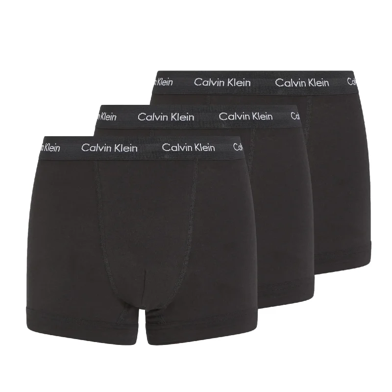 Stretch - lycra men's trunks for flexibilityCalvin Klein Cotton Stretch Trunks 3 Pack - Black / Black