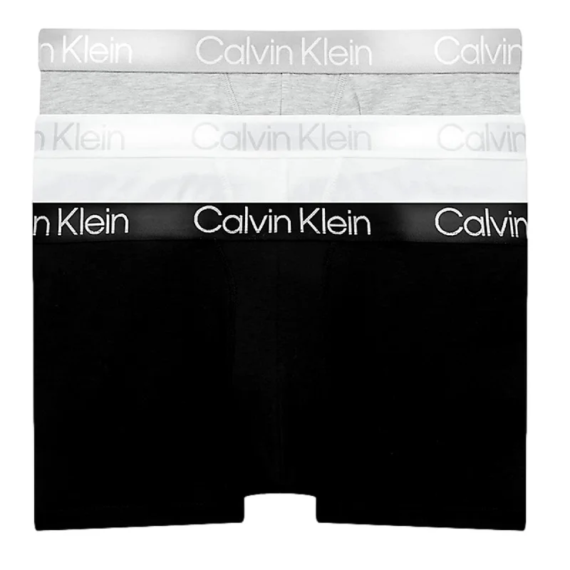 Athletic - grade men's trunks for sportsCalvin Klein Modern Structure 3 Pack Trunk - White/Black/Grey Heather Athletic - grade men's trunks for sportsCalvin Klein Modern Structure 3 Pack Trunk - White/Black/Grey Heather