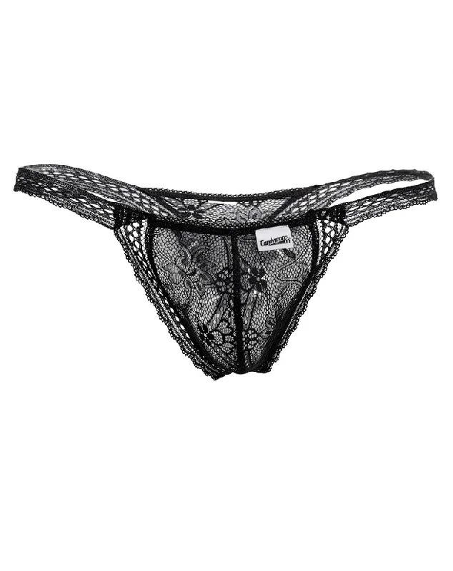 Elastic - banded men's thongs for a secure fitCandyman 99420x Double Lace Thongs Black Elastic - banded men's thongs for a secure fitCandyman 99420x Double Lace Thongs Black
