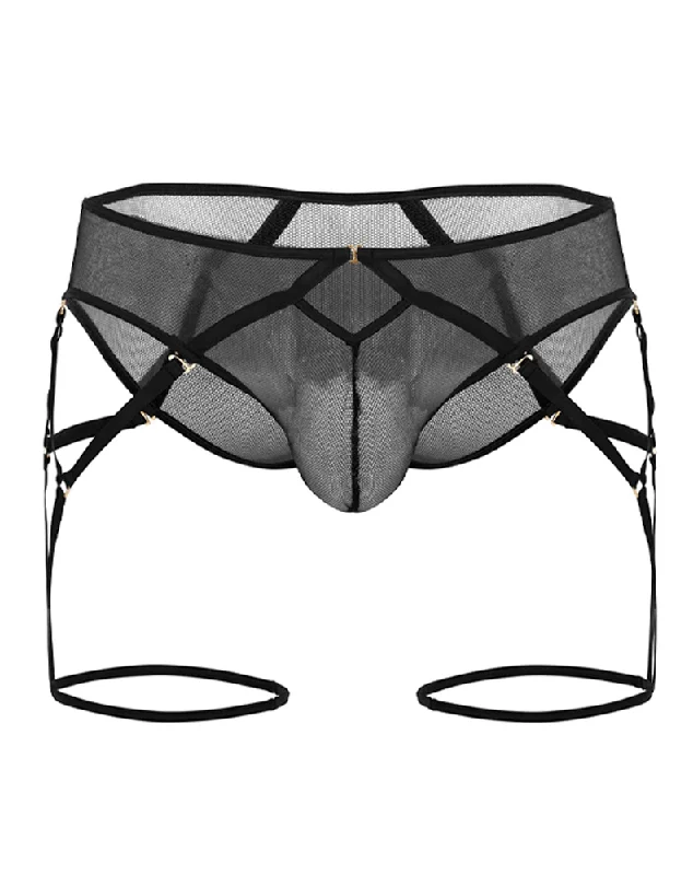 Men's briefs with a supportive pouch designCandyman 99625 Mesh Garter Briefs Black