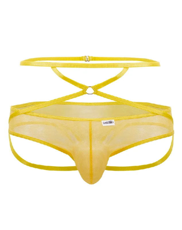 Soft - fabric men's thongs for a gentle touchCandyman 99640 Mesh Thongs Yellow