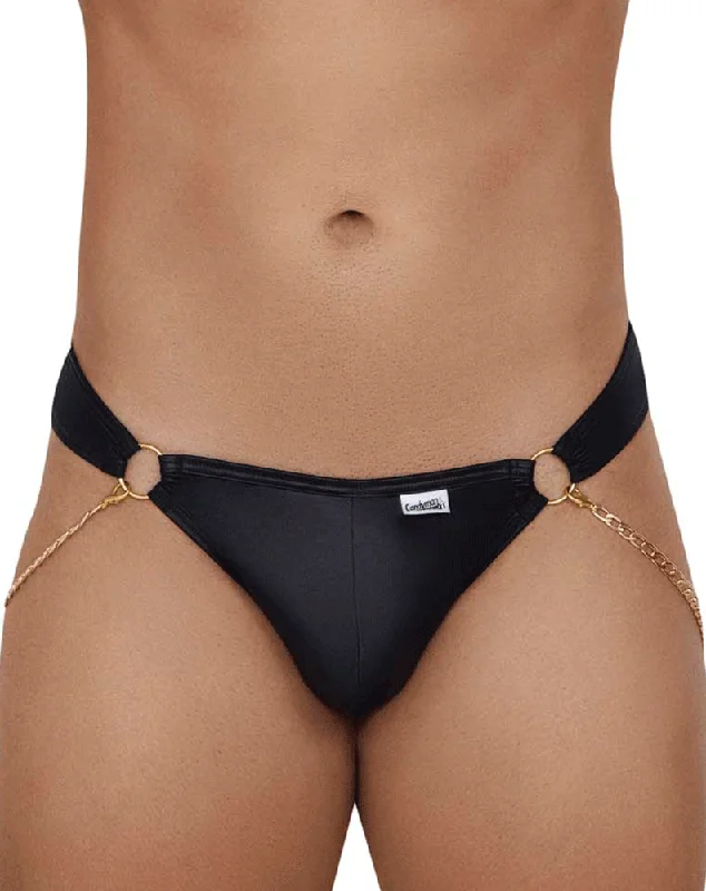 Solid - color men's thongs in simple huesCandyman 99669 Chain Thongs Black