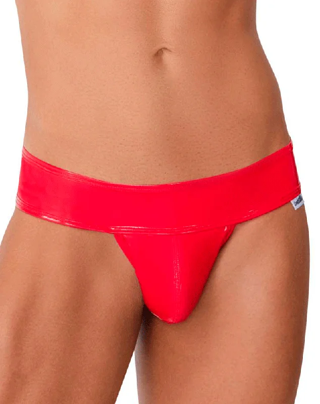 Neon - colored men's thongs for a bold statementCandyman 99742 Gloss Thongs Red