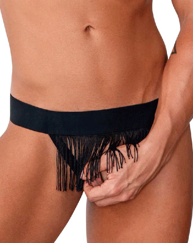 Seamless men's thongs for a discreet lookCandyman 99755 Fringe Thongs Black