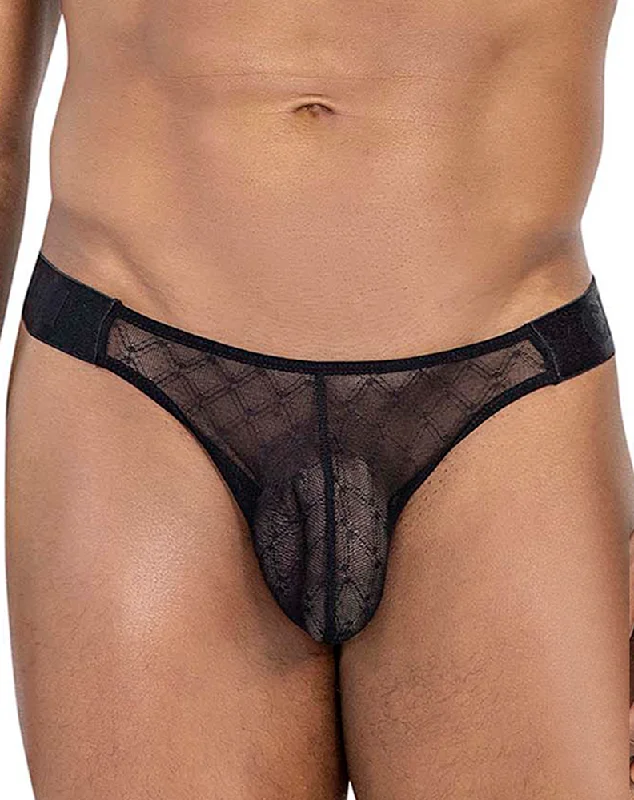 Low - rise men's thongs for a modern styleCandyman 99771 Mesh Thongs Black