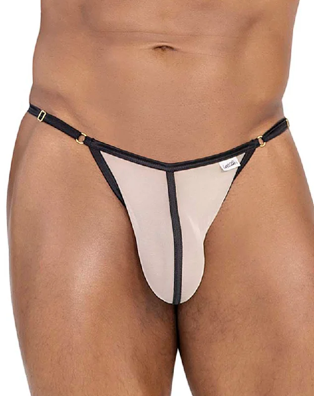 Elastic - banded men's thongs for a secure fitCandyman 99776 Mesh Thongs Beige