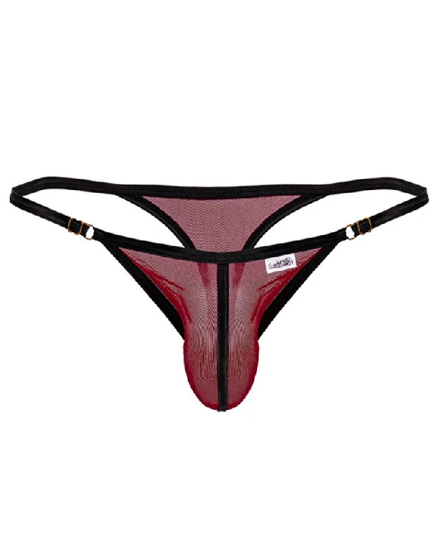 Cotton men's thongs for basic comfortCandyman 99776 Mesh Thongs Burgundy