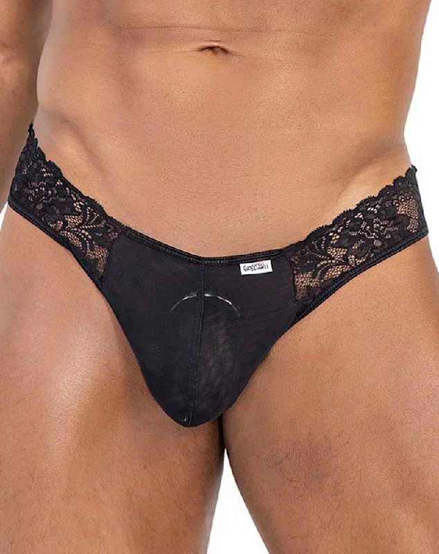 Soft - fabric men's thongs for a gentle touchCandyman 99784 Lace Thongs Black