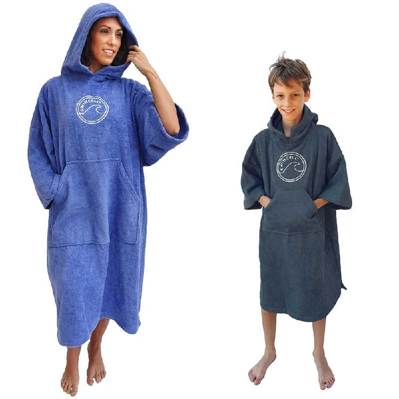 Men's robes with a hidden button closureTowelling Changing Robe -100% Cotton.