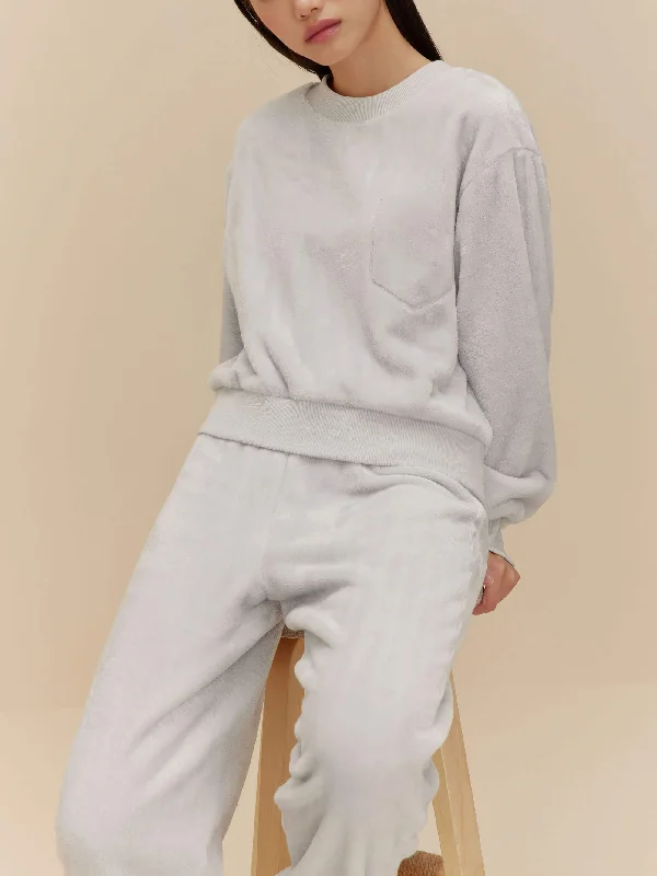 Plush men's robes with a Sherpa liningClassic Cozy Fleece Pajama Top