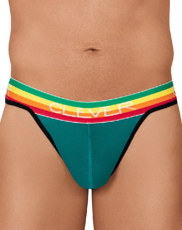 Glittery men's thongs for a party lookClever 0606-1 Explore Thongs Green