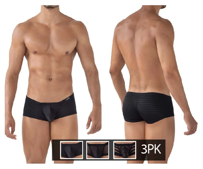 Clever 229938 3PK Australian Latin Trunks Trunks Color Black-Black-Black