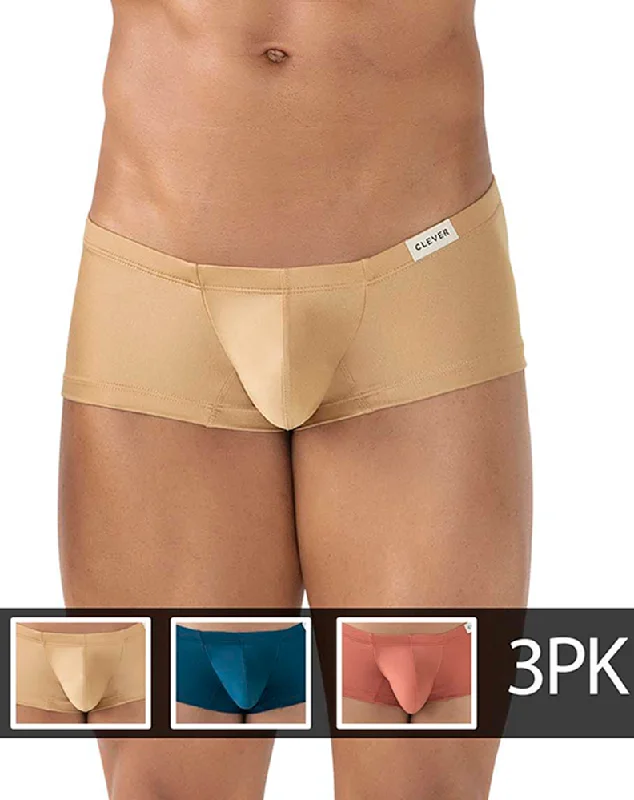 Cotton men's trunks for a comfortable fitClever 229941 3pk Australian Latin Trunks Blue-ochre-gold