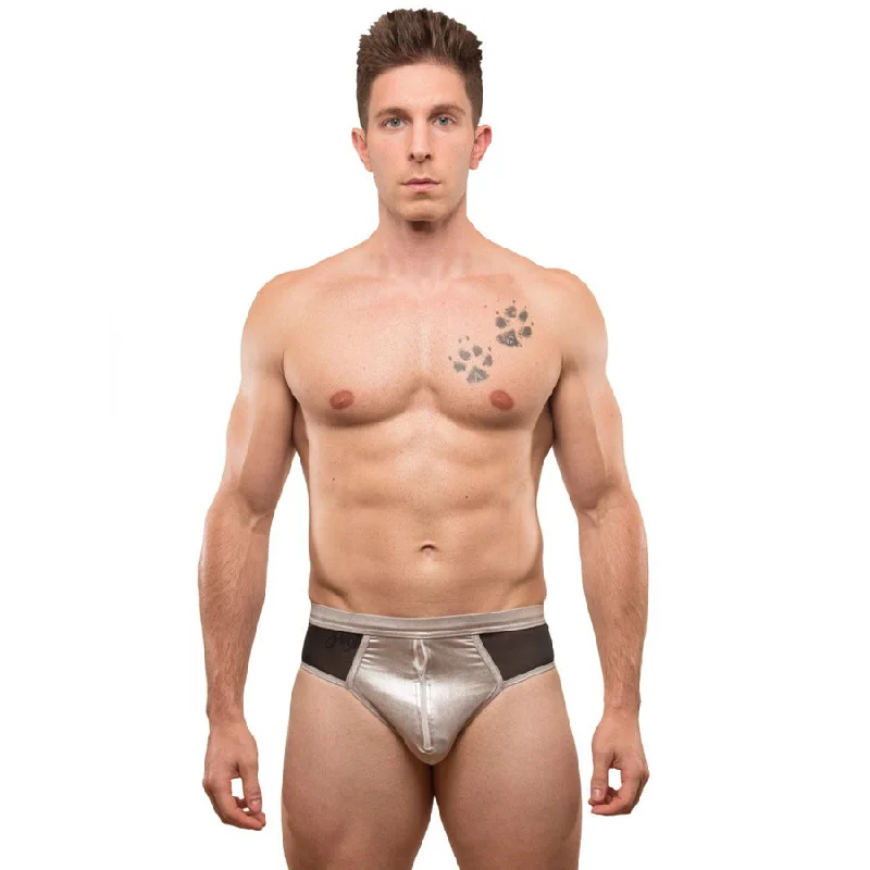 Patterned men's briefs with unique printsTartarus Coated Brief With Zippers