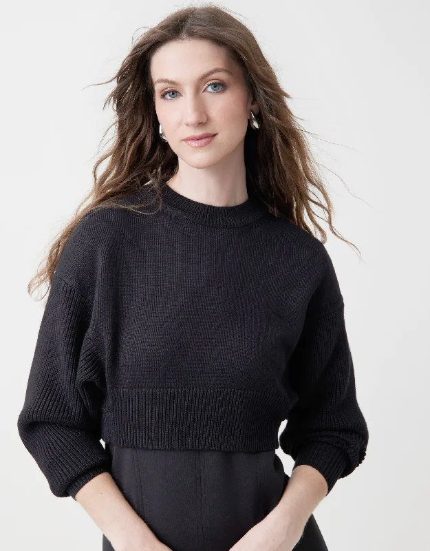 Short - style men's robes for a modern lookCombination Stitch Shaker Sweater Black - MUST BE PURCHASED WITH MAXI Short - style men's robes for a modern lookCombination Stitch Shaker Sweater Black - MUST BE PURCHASED WITH MAXI