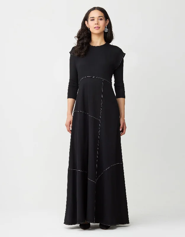 Men's robes made from sustainable materialsContrast Stitched Aline Sleeveless Maxi Dress Shabbos Robe Black Men's robes made from sustainable materialsContrast Stitched Aline Sleeveless Maxi Dress Shabbos Robe Black