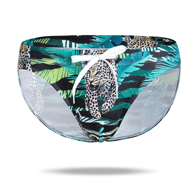 Soft cotton men's briefs for ultimate comfortCool Leopard Light Drawstring Brief Swimsuit