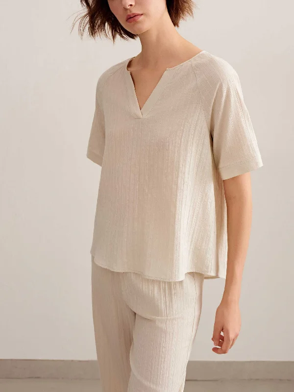 Men's robes made from sustainable materialsCotton Jacquard Pajama Top