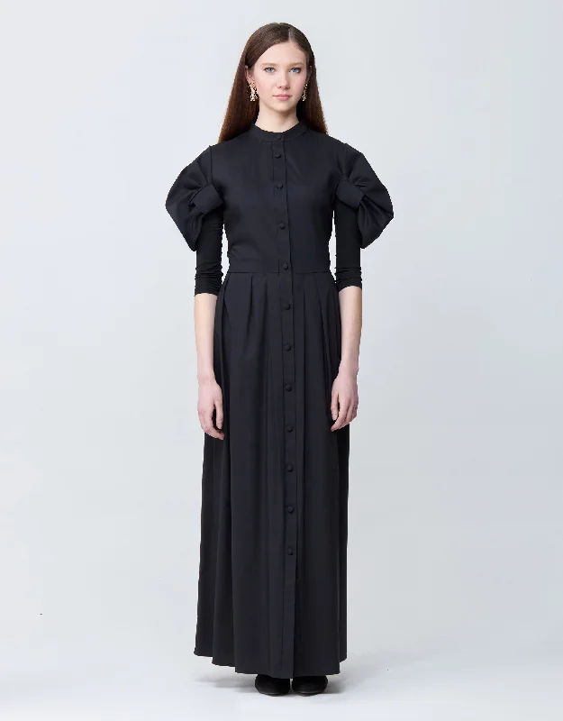 Water - resistant men's robes for post - shower useCotton Poplin Maxi Dress Shabbos Robe with Cinched Puff Sleeves Water - resistant men's robes for post - shower useCotton Poplin Maxi Dress Shabbos Robe with Cinched Puff Sleeves
