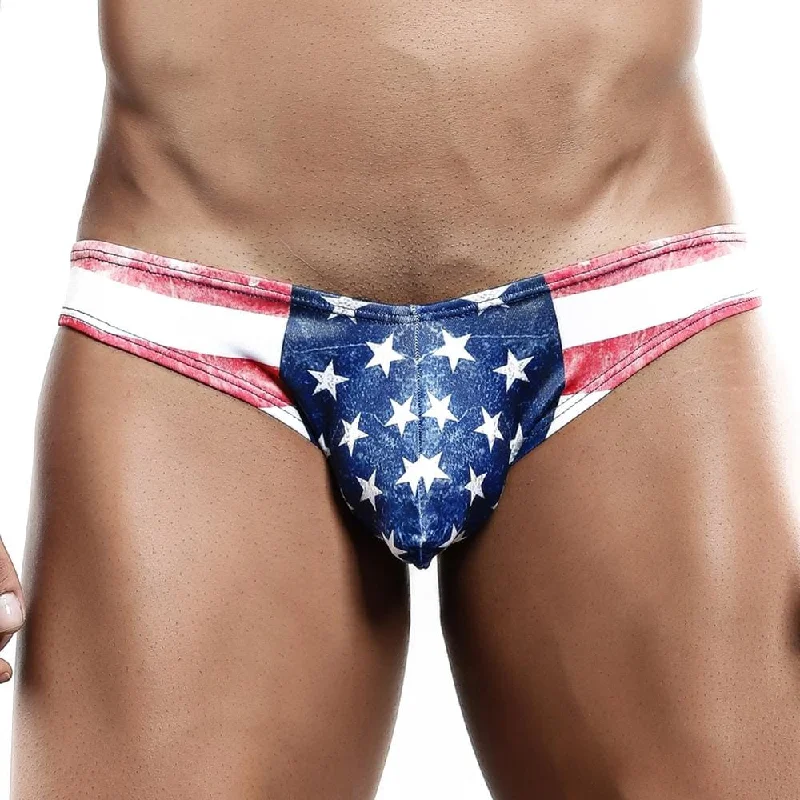 Patterned men's briefs with unique printsCover Male CMJ018 USA Flag Bikini Brief