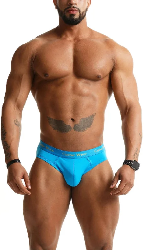 Men's briefs with a double - layer pouch for extra protectionCrescent Blue Brief